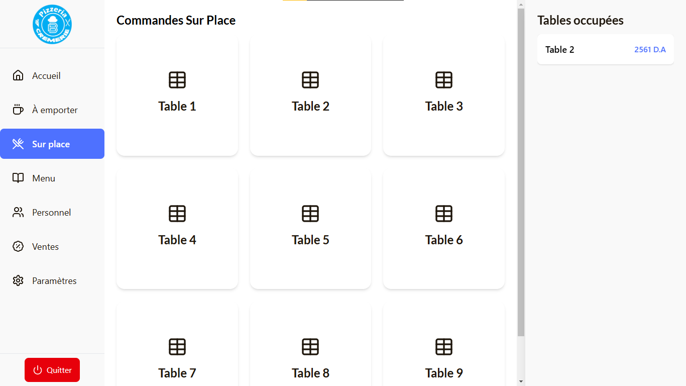 Point of Sale Table Service